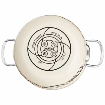 AGNESS кастрюля со стеклянной крышкой парижские коты 2,8л. 915-152